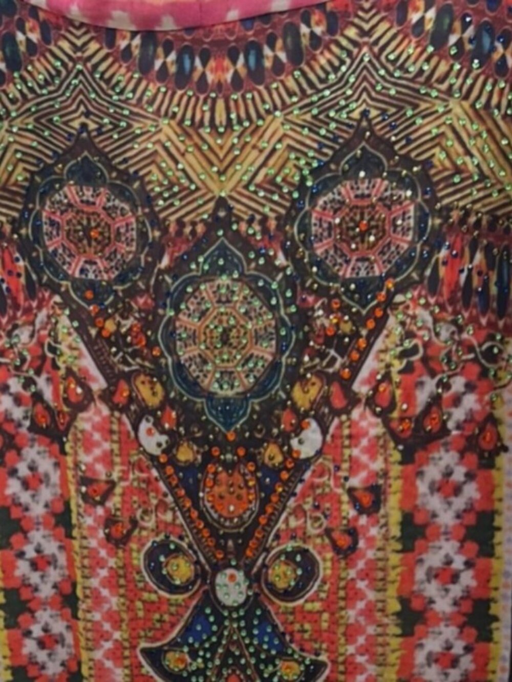 Boho Maxi Kimono Beach Cover Up in Rust Multi - Picture 6 of 10